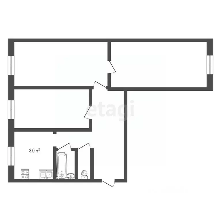 3-к кв. Владимирская область, Муром Заводская ул., 19 (58.3 м) - Фото 1