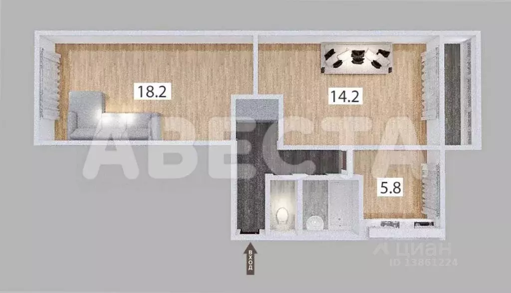 2-к кв. Омская область, Омск Волочаевская ул., 19А (47.9 м) - Фото 2