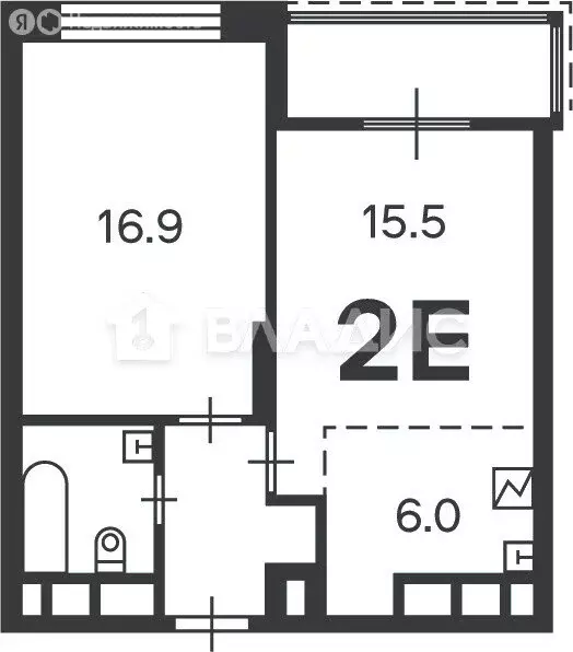 2-комнатная квартира: Москва, Клинская улица, 2Ак7 (46.9 м) - Фото 1