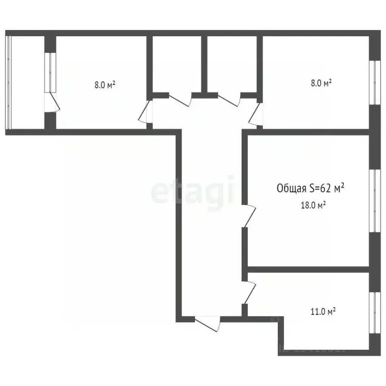 3-к кв. Брянская область, Брянск Институтская ул., 142 (61.6 м) - Фото 1