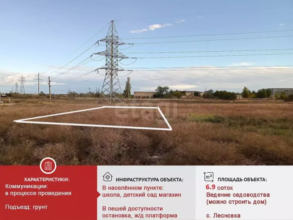 Участок в Крым, Сакский район, с. Лесновка  (6.9 сот.) - Фото 0
