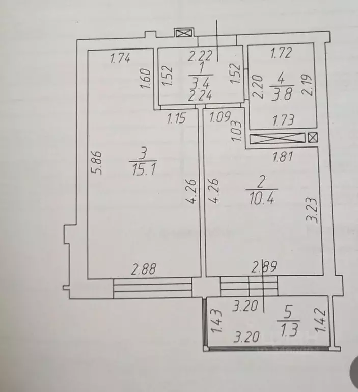 1-к кв. Татарстан, Казань Тэцевская ул., 4В (32.7 м) - Фото 2