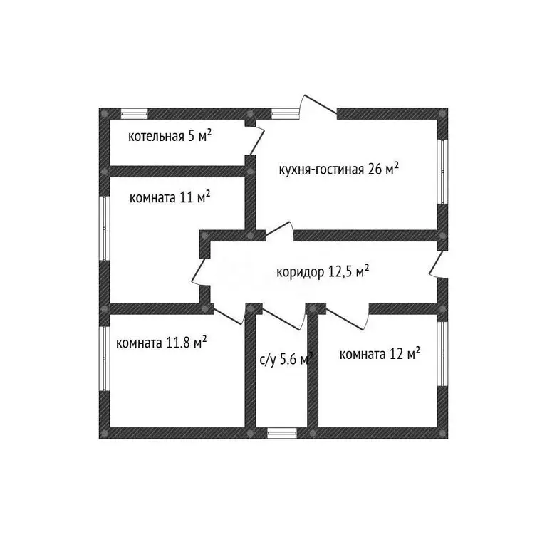 Дом в аул Тахтамукай, Конечная улица, 18А (100 м) - Фото 1
