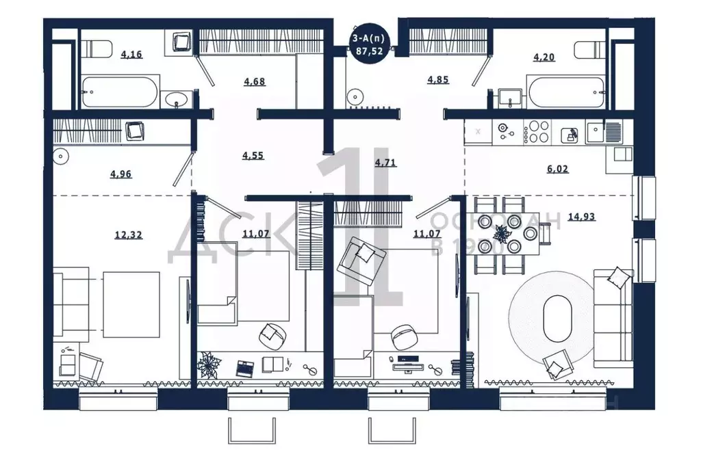 3-к кв. Ханты-Мансийский АО, Сургут 39-й мкр, Крылов жилой комплекс ... - Фото 1