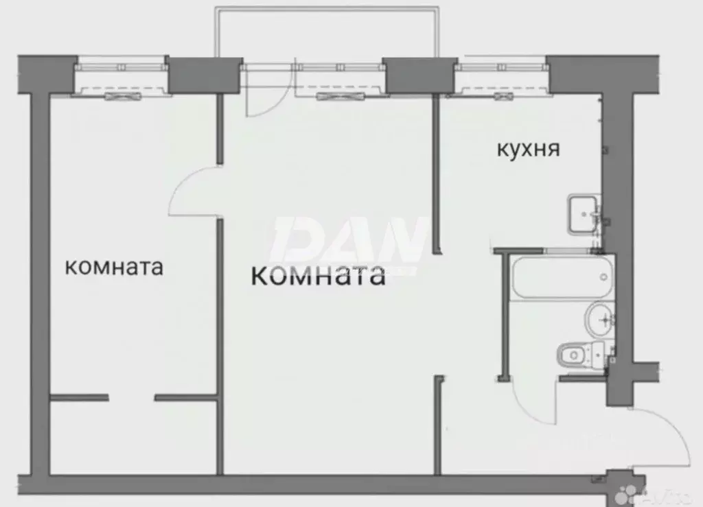 2-к кв. Челябинская область, Челябинск ул. Вагнера, 81 (46.1 м) - Фото 2