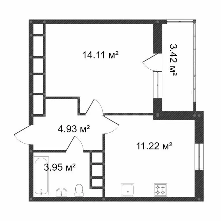 1-комнатная квартира: Тобольск, 15-й микрорайон, 18 (37 м) - Фото 1