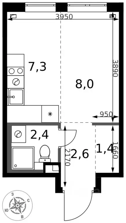 Студия Московская область, Химки Клязьма-Старбеево мкр, Международный ... - Фото 1