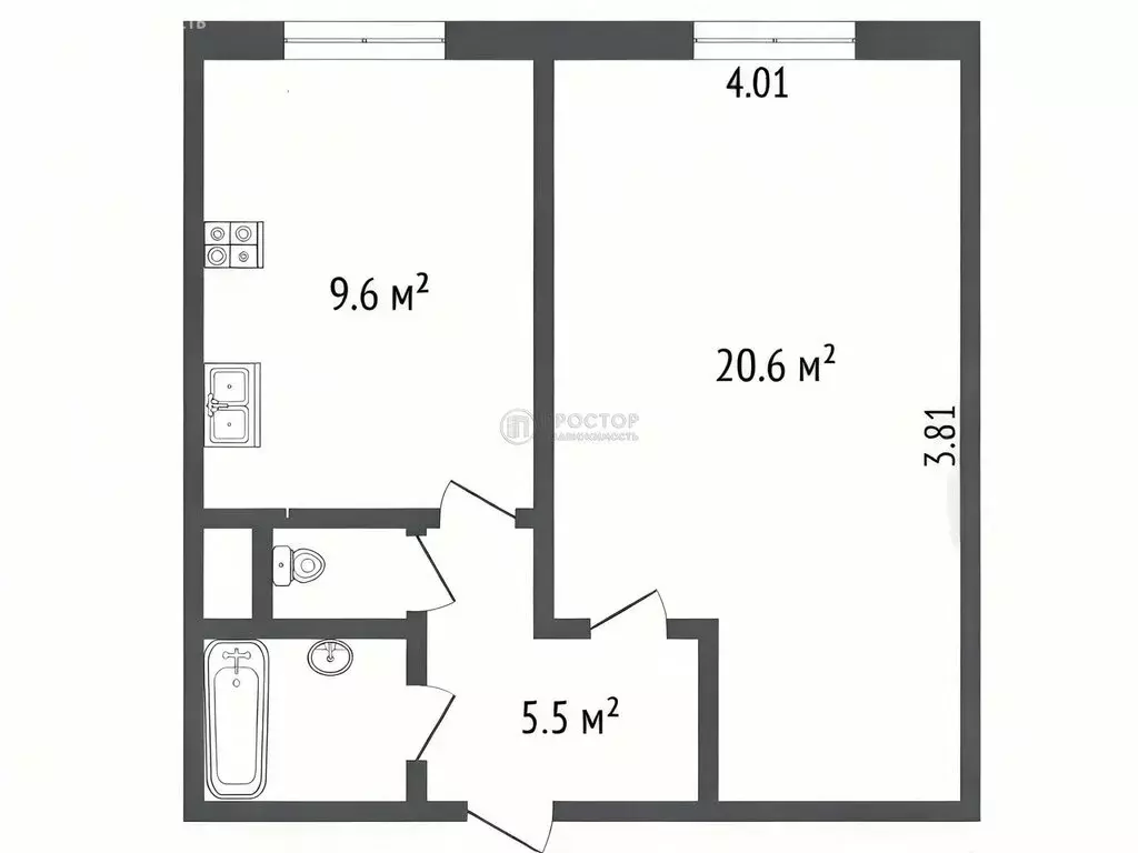 1-комнатная квартира: Москва, Чечёрский проезд, 24к2 (38.7 м) - Фото 1