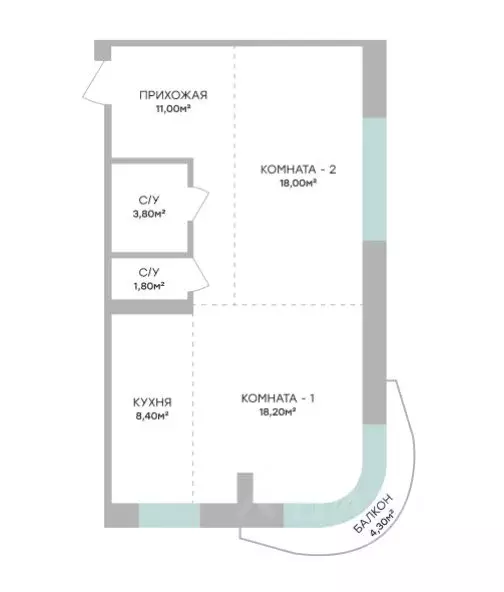2-к кв. Алтайский край, Барнаул Пролетарская ул. (62.5 м) - Фото 1