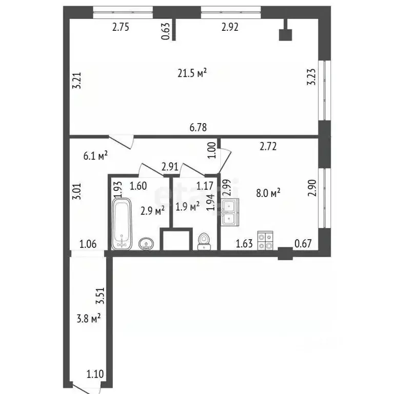 1-к кв. Санкт-Петербург пос. Парголово, ул. Архитектора Белова, 6к5 ... - Фото 1