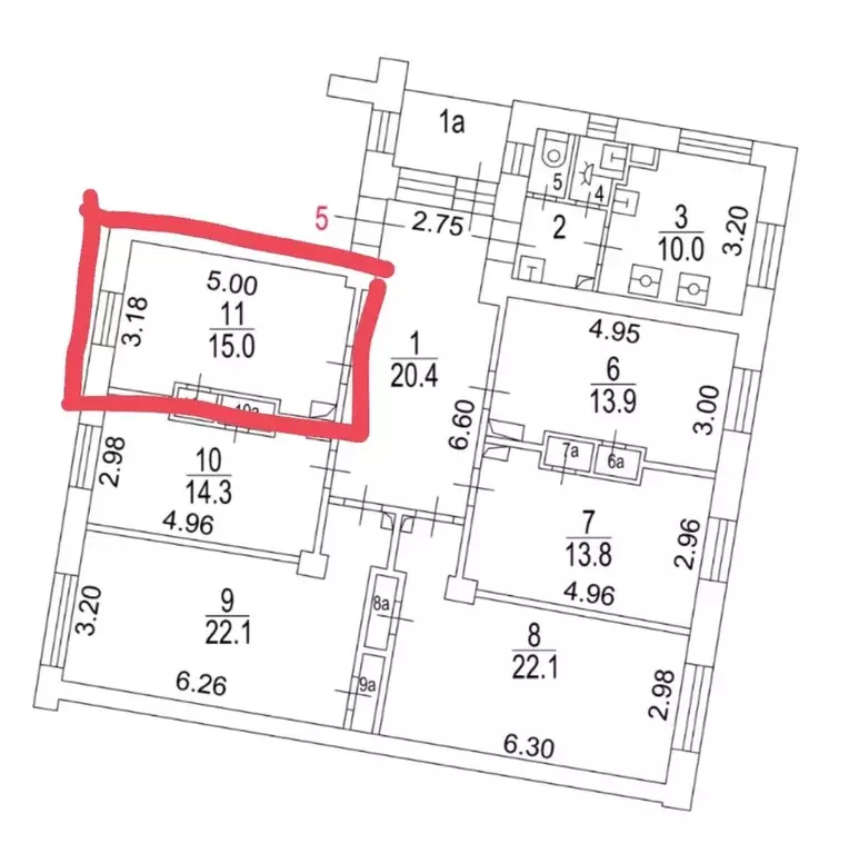 Комната Москва ул. Усачева, 62 (15.0 м) - Фото 1