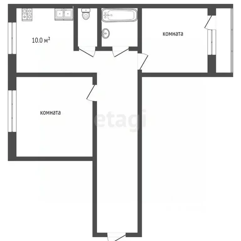 2-к кв. Ямало-Ненецкий АО, Ноябрьск ул. 8 Марта, 11 (51.5 м) - Фото 2
