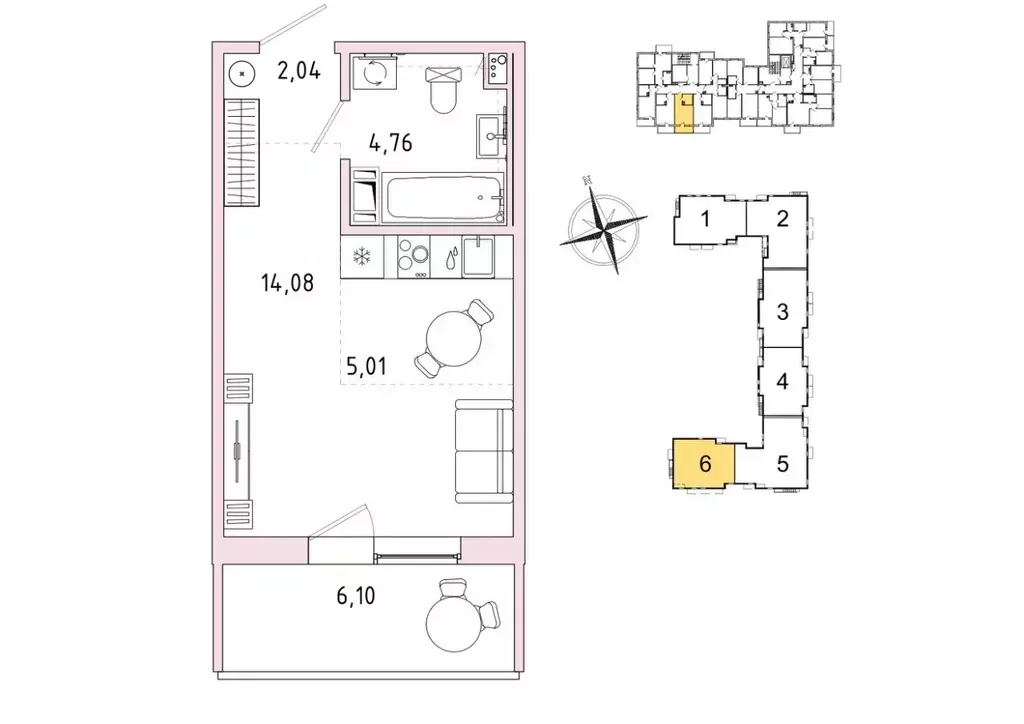 1-к кв. Ленинградская область, Гатчина Въезд мкр,  (27.72 м) - Фото 1