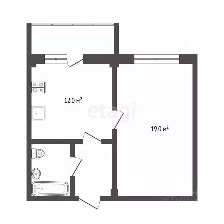 1-к кв. Псковская область, Псковский район, Завеличенская волость, д. ... - Фото 2