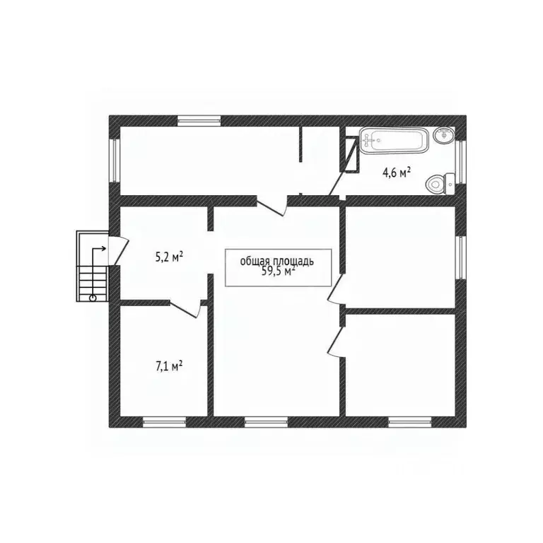 Дом в Брянская область, Брянск Белые Берега пгт, Брянская ул. (60 м) - Фото 1