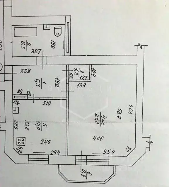 1-к кв. Калининградская область, Калининград Батальная ул., 1 (47.7 м) - Фото 2