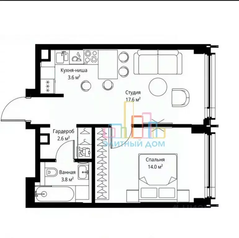2-к кв. Москва 2-я Хуторская ул., 34 (41.2 м) - Фото 2