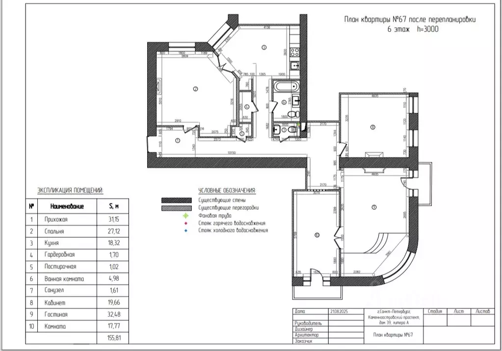 4-к кв. Санкт-Петербург Каменноостровский просп., 39 (165.0 м) - Фото 2