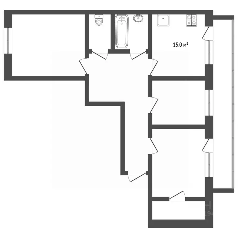 3-к кв. Тюменская область, Тюмень ул. Дмитрия Менделеева, 16 (89.1 м) - Фото 2