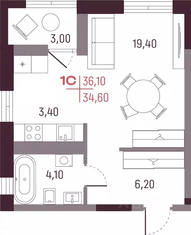 Студия Свердловская область, Екатеринбург Академический мкр, 19-й ... - Фото 0