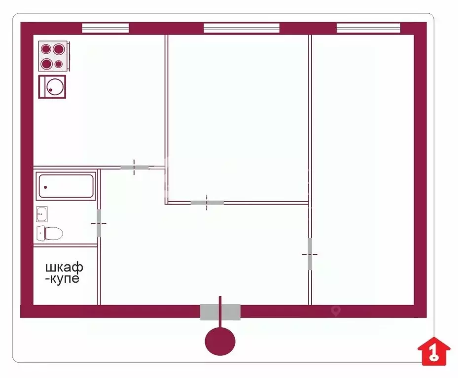 2-к кв. Омская область, Омск ул. Арнольда Нейбута, 64 (40.0 м) - Фото 2