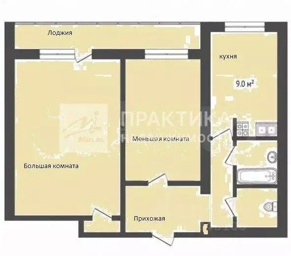 2-к кв. Москва Большой Тишинский пер., 40С2 (52.8 м) - Фото 2