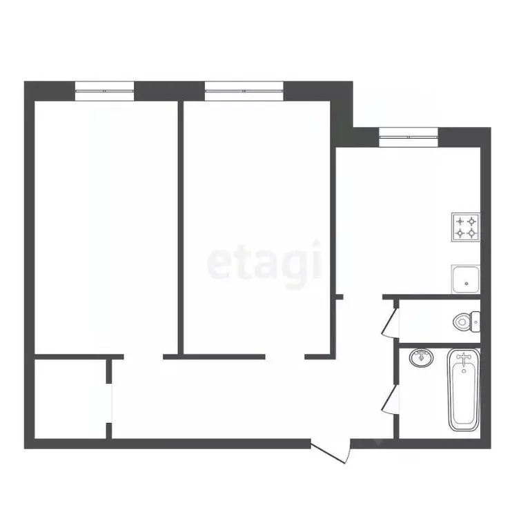 2-к кв. Красноярский край, Красноярск ул. Шахтеров, 8 (55.5 м) - Фото 1