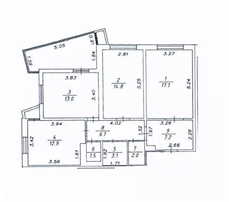 3-к кв. Калужская область, Калуга Тарутинская ул., 231к9 (77.7 м) - Фото 2