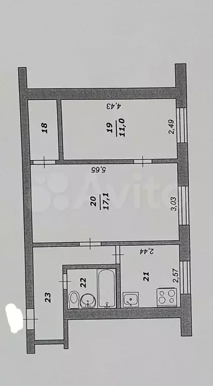 2-к. квартира, 46 м, 1/5 эт. - Фото 0