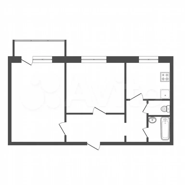 2-к. квартира, 53 м, 6/9 эт. - Фото 0