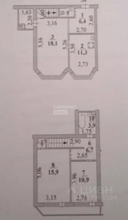 3-к кв. Липецкая область, Липецк Первомайская ул., 57 (77.8 м) - Фото 2