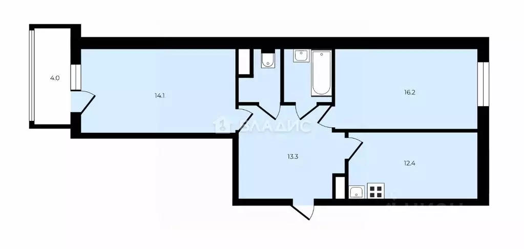 2-к кв. Санкт-Петербург просп. Героев, 27к1 (61.3 м) - Фото 2
