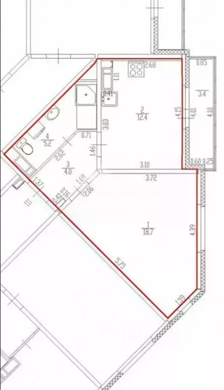 1-к кв. Свердловская область, Екатеринбург ул. Латвийская, 48/2 (40.3 ... - Фото 2