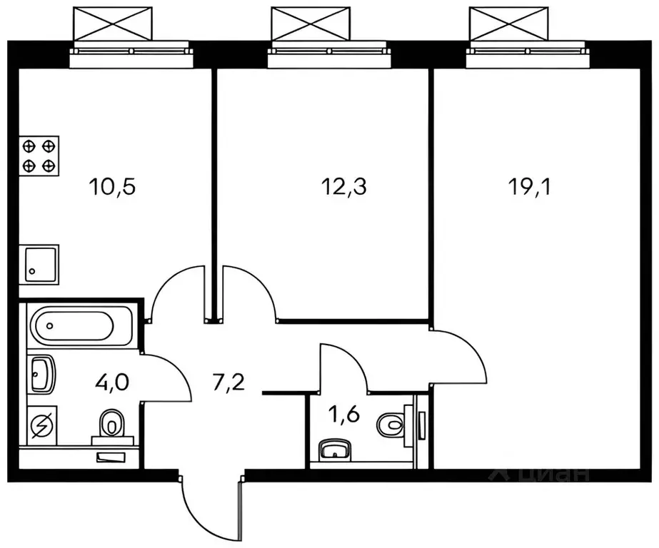 3-к кв. Московская область, Люберцы ул. 8 Марта, 18к1 (55.0 м) - Фото 1