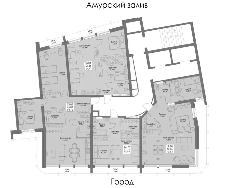 1-к кв. Приморский край, Владивосток ул. Мыс Кунгасный, 3Б (63.79 м) - Фото 1