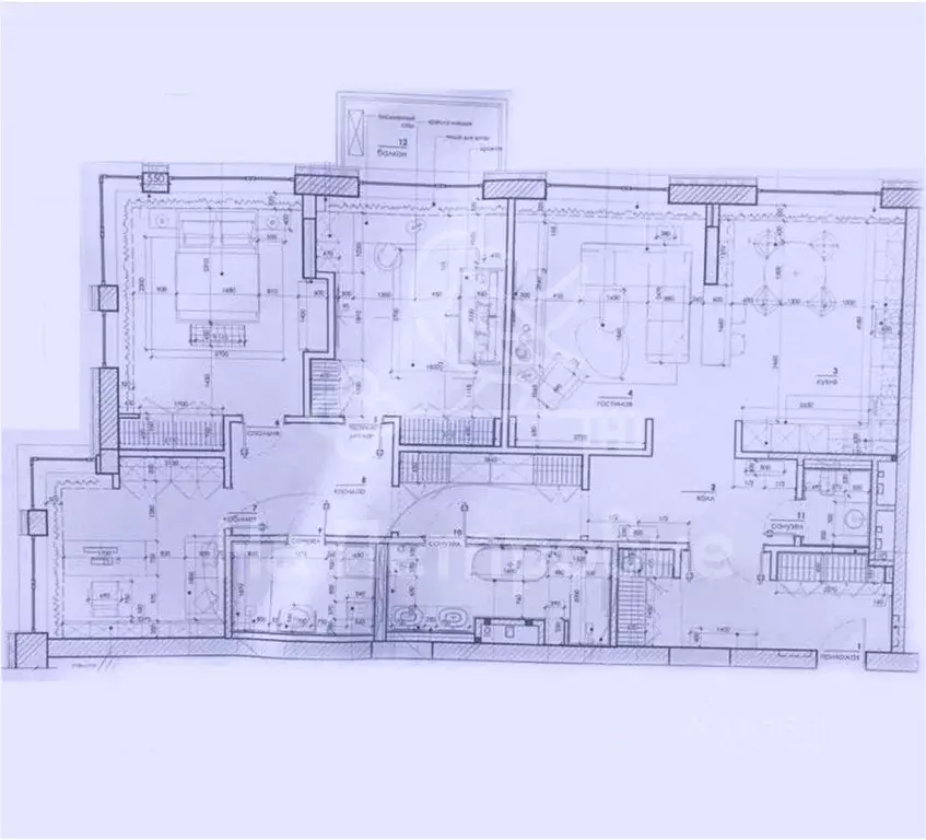 4-к кв. Москва 1-й Смоленский пер., 21 (152.7 м) - Фото 1