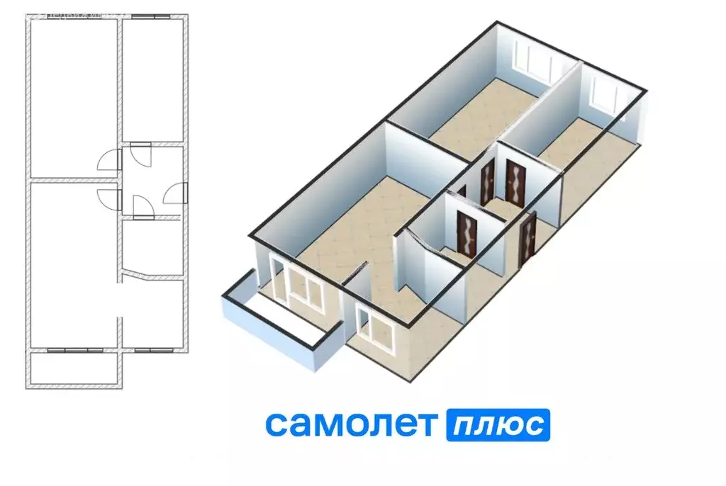 3-комнатная квартира: Кемерово, Октябрьский проспект, 73 (60.6 м) - Фото 1