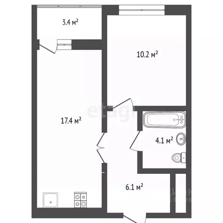 1-к кв. Ханты-Мансийский АО, Сургут ул. Ивана Захарова, 9/2 (37.6 м) - Фото 0