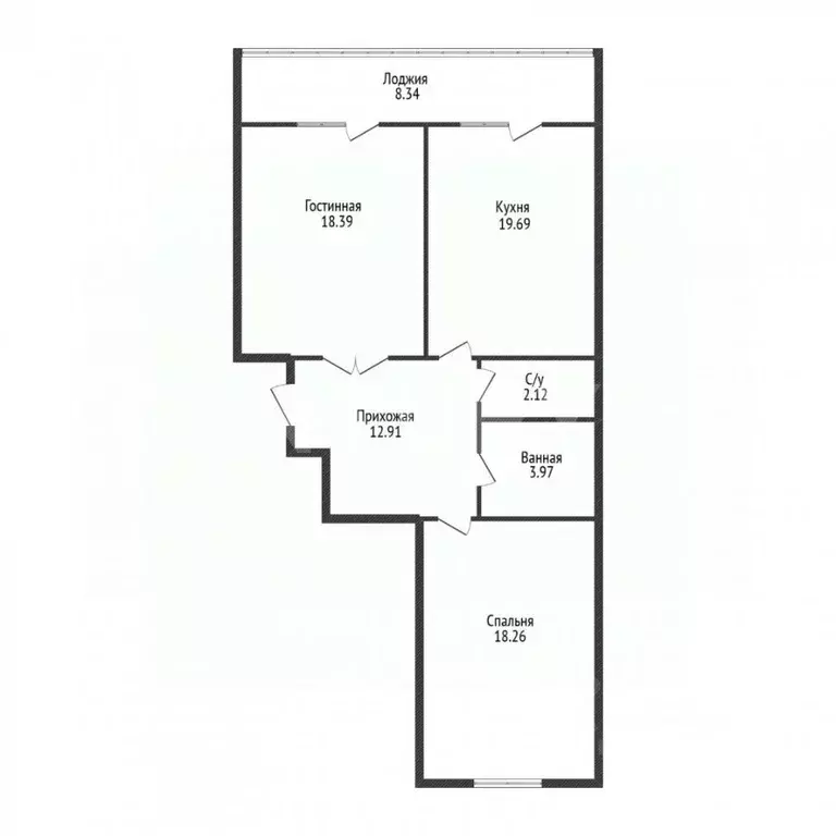 2-к кв. Краснодарский край, Краснодар Минская ул., 118/2 (71.1 м) - Фото 2