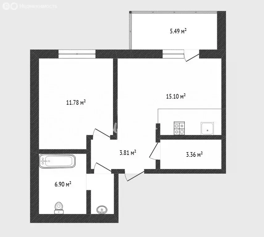 1-комнатная квартира: Тюмень, Широтная улица, 209к1 (41.3 м) - Фото 2