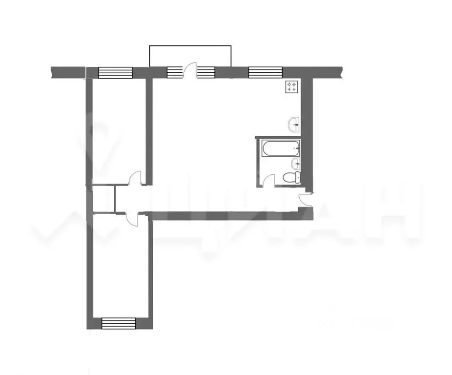 3-к кв. Татарстан, Казань ул. Кулахметова, 6 (57.1 м) - Фото 1