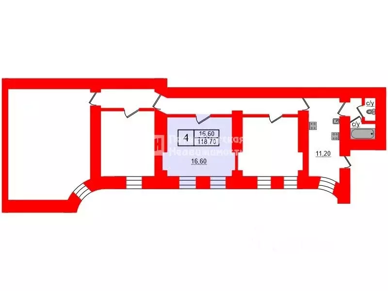 Комната Санкт-Петербург Вознесенский просп., 2 (16.6 м) - Фото 1