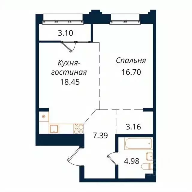 1-к кв. Иркутская область, Иркутск Байкальская ул., 246Б (53.4 м) - Фото 1