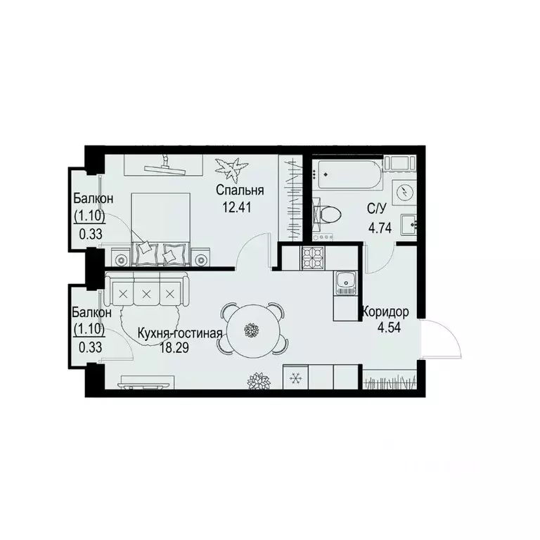 1-к кв. Санкт-Петербург ул. Профессора Попова, 38 (40.64 м) - Фото 0
