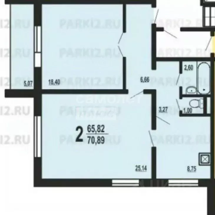 2-к кв. Челябинская область, Челябинск ул. Мусы Джалиля, 15 (68.0 м) - Фото 2