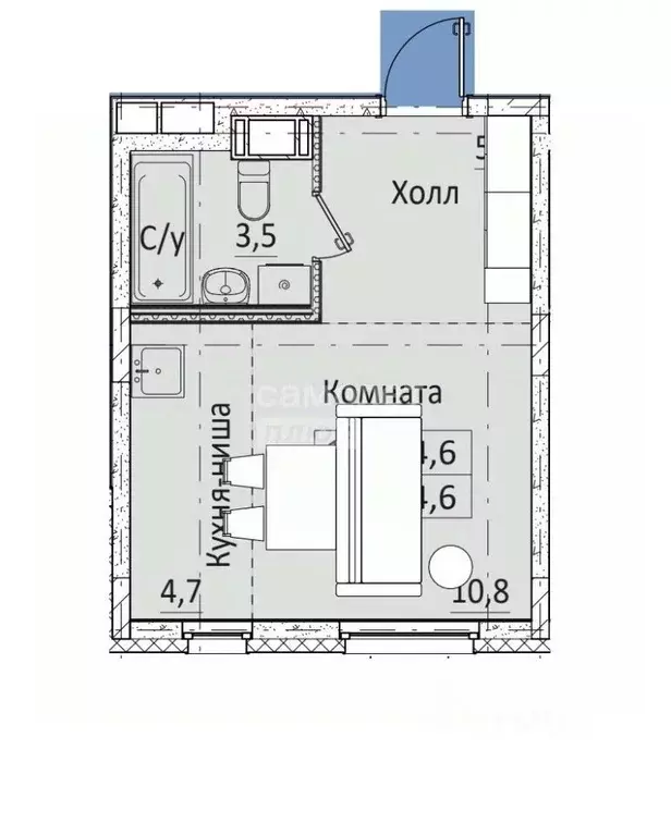 Студия Московская область, Люберцы Зенино ЖК Самолет мкр, проезд ... - Фото 2