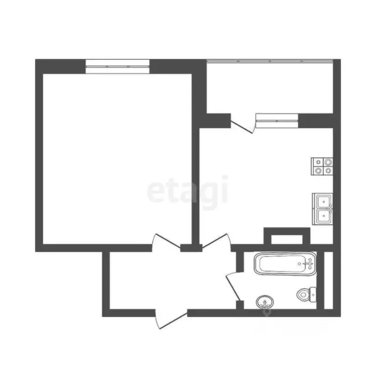 1-к кв. Тюменская область, Тюмень ул. Газовиков, 53 (32.0 м) - Фото 2