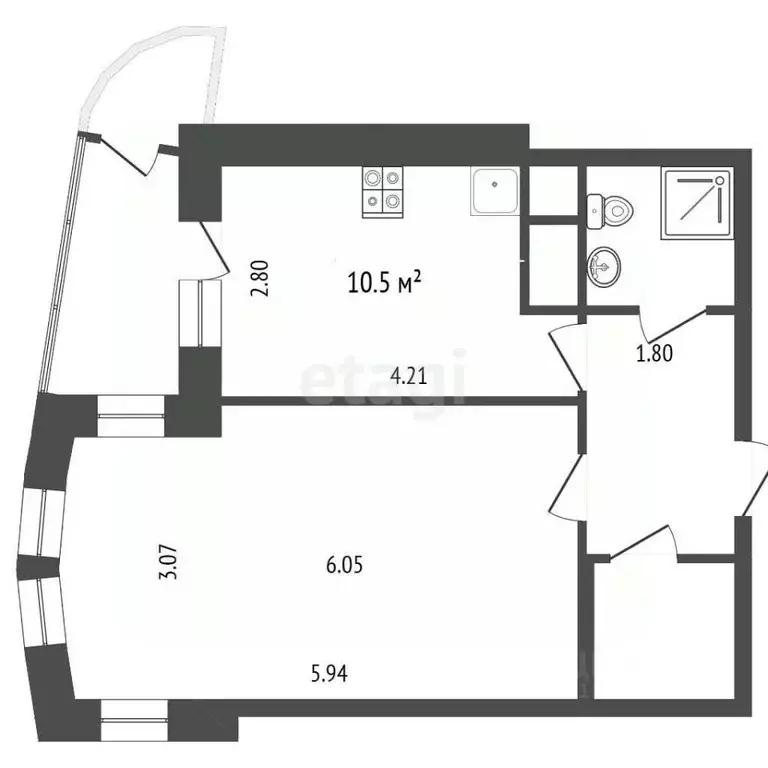 1-к кв. Московская область, Одинцовский городской округ, ВНИИССОК пгт ... - Фото 2