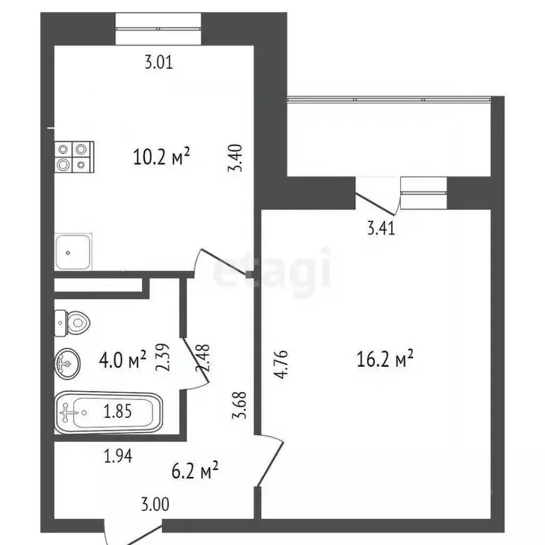 1-к кв. Москва ул. 1-я Нововатутинская, 1 (36.6 м) - Фото 0