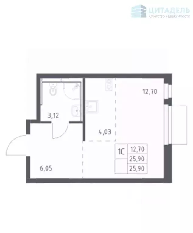 Студия Московская область, Мытищи пер. 1-й Стрелковый, 1 (22.0 м) - Фото 2